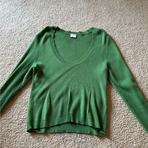 Abercrombie & Fitch A+F Green Ribbed Women's Sweater Slightly Cropped